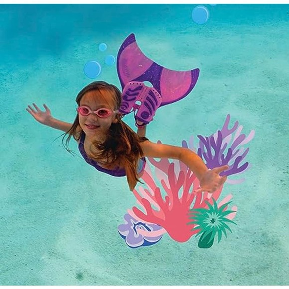 Kids' Mermaid Monofin with Mask & Fins, Pink/Blue, by Body Glove, NIB - Picture 2 of 12